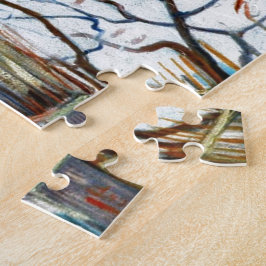 Quebra-cabeça Paisagem de Neve com Arles no Fundo