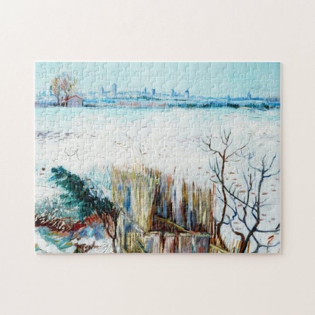 Quebra-cabeça Paisagem de Neve com Arles no Fundo (Horizontal)