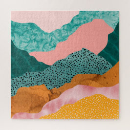 Quebra-cabeça Paisagem de papel, raspadas, bordas rasgadas, verd