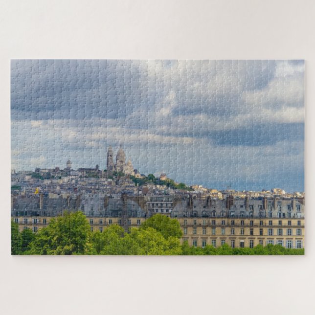 Quebra-cabeça Paisagem de Paris com Sacre Coeur, França (Horizontal)