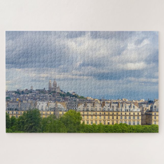 Quebra-cabeça Paisagem de Paris com Sacre Coeur, França (Horizontal)