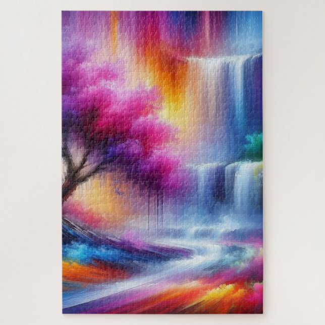 Quebra-cabeça Paisagem de pintura a óleo com Abstrato de geração (Vertical)