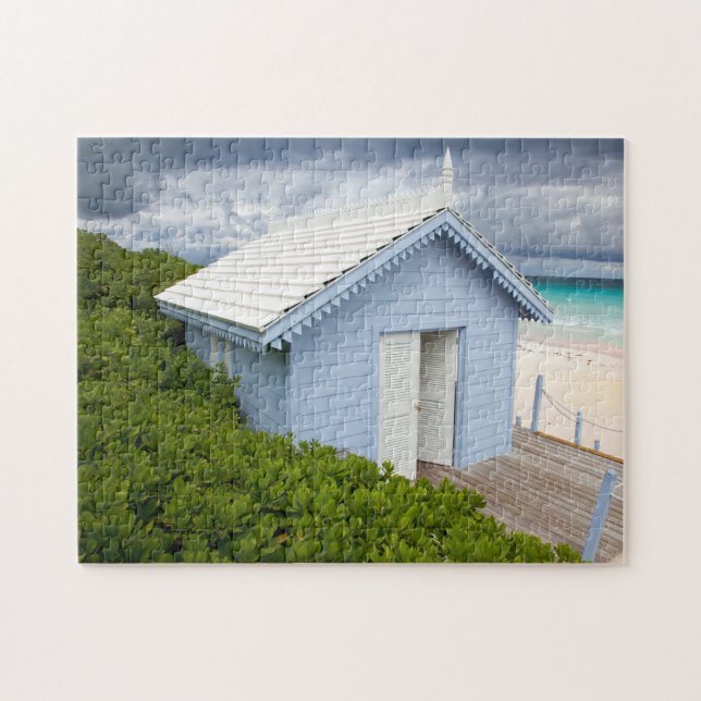 Quebra-cabeça Paisagem de Praia das Bahamas. (Horizontal)