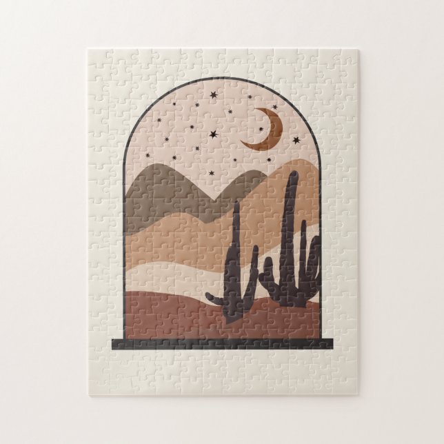 Quebra-cabeça Paisagem do Deserto, Arizona, Arte Abstrata Boho (Vertical)