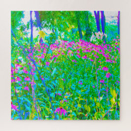 Quebra-cabeça Paisagem do Jardim Impressionista Azul Aqua