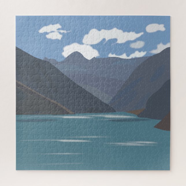 Quebra-cabeça Paisagem do Lago Natural do Chile (Vertical)