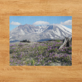 Quebra-cabeça Paisagem do Monte Ruas Helens e Flores Selvagens