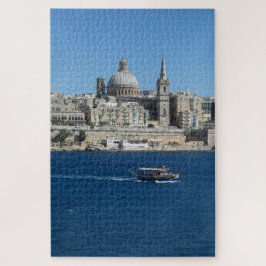 Quebra-cabeça Paisagem do Porto de Pesca Velho La Valletta Harbo