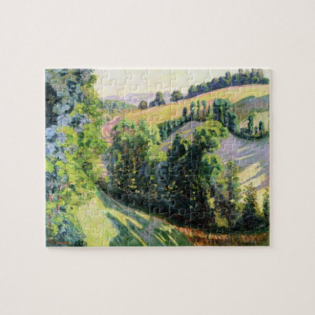 Quebra-cabeça Paisagem em Pontgibaud, c.1895 (óleo em canvas) (Horizontal)