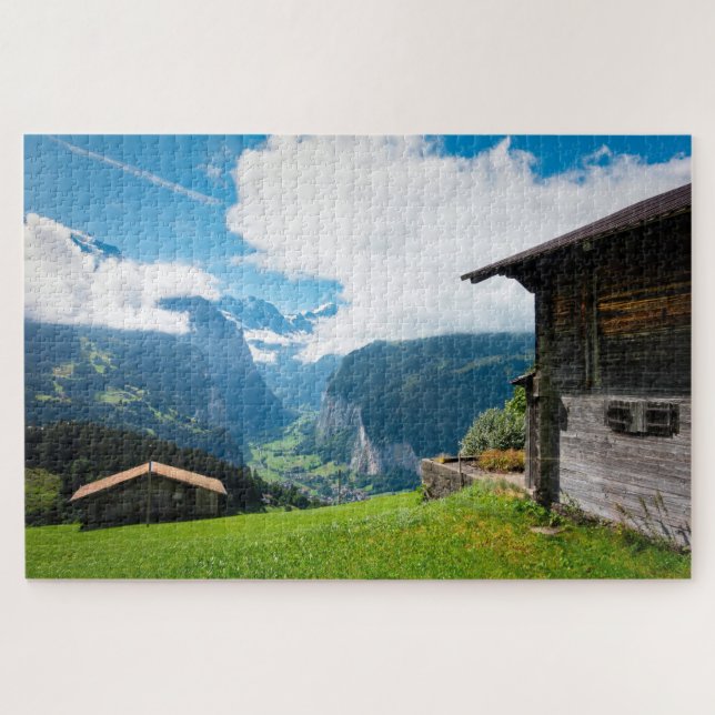 Quebra-cabeça Paisagem em Wengen na Suiça (Horizontal)