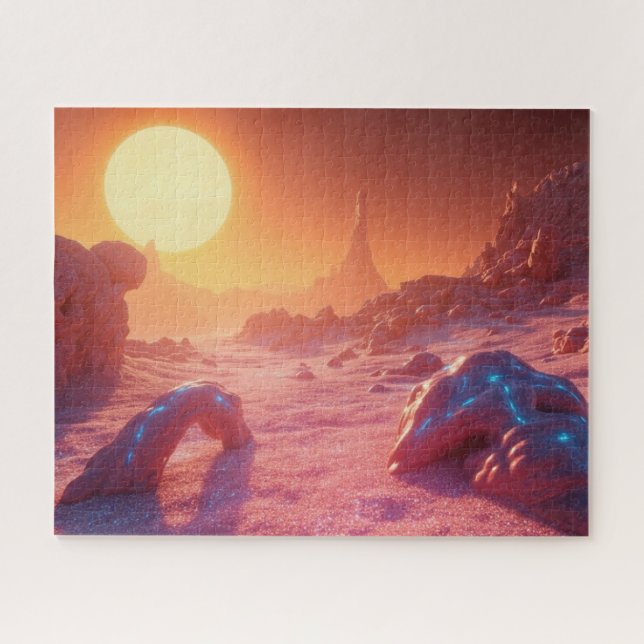 Quebra-cabeça paisagem espacial de fantasia (Horizontal)