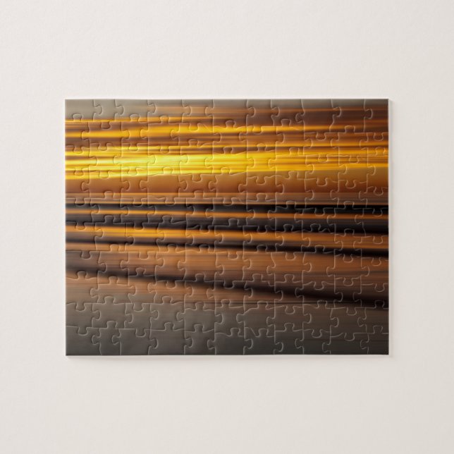 Quebra-cabeça Paisagem marinha abstrata ao pôr do sol, CA (Horizontal)