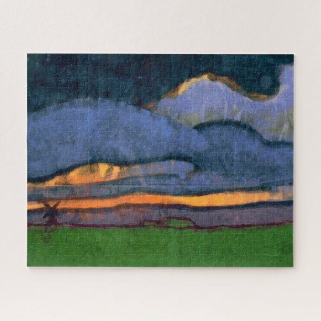 Quebra-cabeça Paisagem Marsh com um Monte | Emil Nolde | (Horizontal)