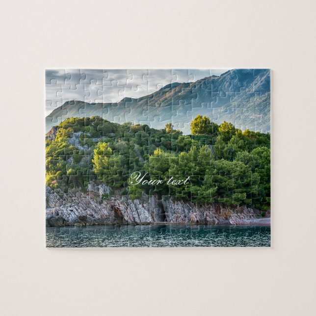 Quebra-cabeça paisagem montenegrina de montanha e mar (Horizontal)