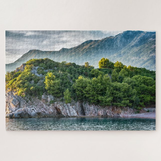 Quebra-cabeça paisagem montenegrina de montanha e mar (Horizontal)