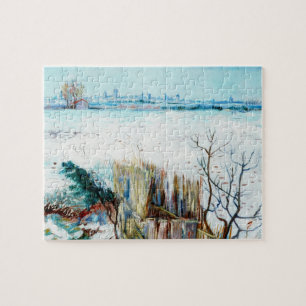 Quebra-cabeça Paisagem nevada com Arles por Vincent van Gogh