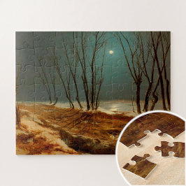 Quebra-cabeça Paisagem no inverno em Lua por Carl Blechen