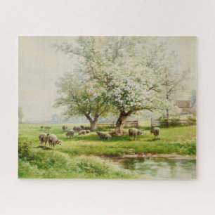 Quebra-cabeça Paisagem Pastoral com Folha de Ovinos