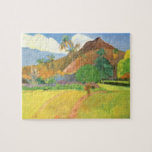 Quebra-cabeça Paisagem Taitiana, Montanhas Tahiti, Paul Gauguin