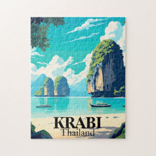 Quebra-cabeça Paisagem Tropical da Praia de Krabi, Tailândia