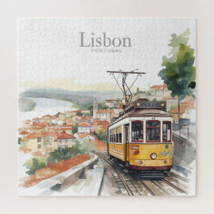 Quebra-cabeça Paisagem urbana de Lisboa Portugal - Arte de Viage