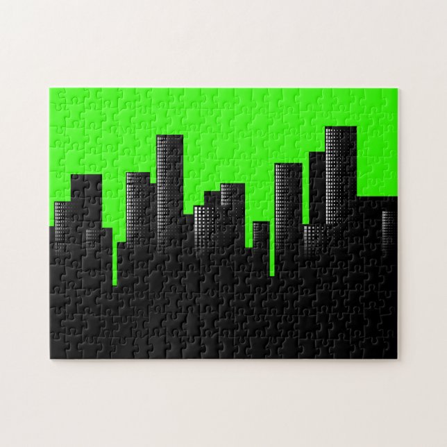 Quebra-cabeça paisagem urbana verde (Horizontal)