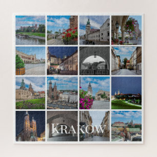 Quebra-cabeça paisagens antigas de Krakow, Polônia