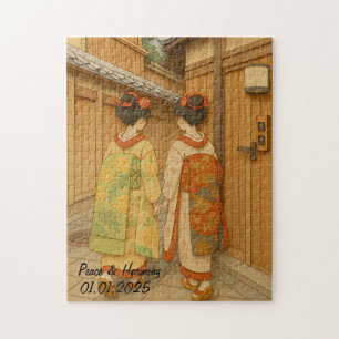 Quebra-cabeça Paisha Viagem do Japão Personalizada Geisha