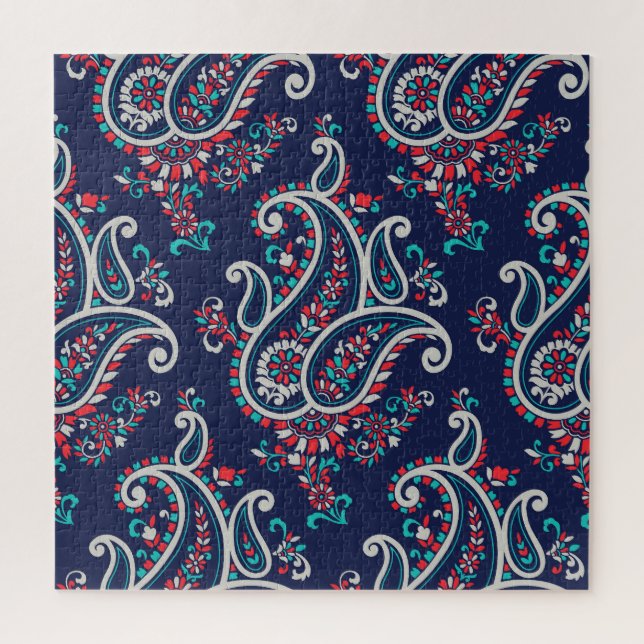 Quebra-cabeça Paisley Asiático: Design tradicional sem costura. (Vertical)