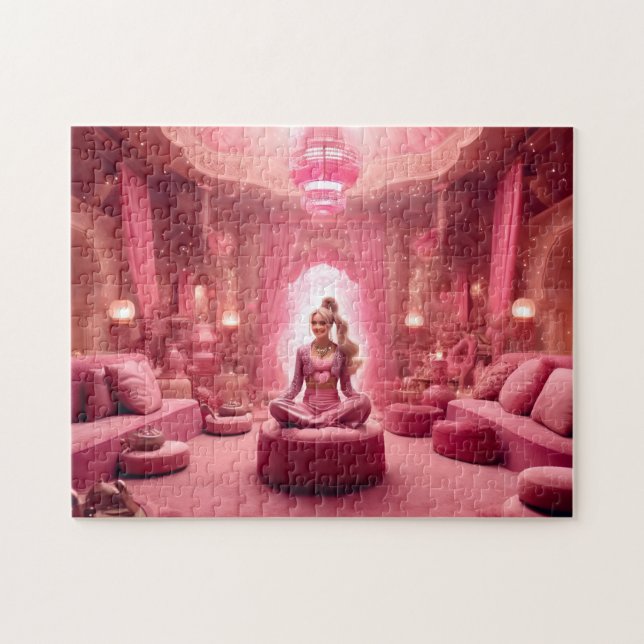 Quebra-cabeça Palácio Corado do Gênio Rosa Meditação (Horizontal)
