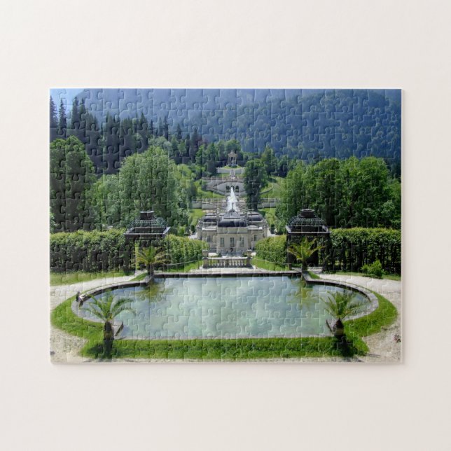 Quebra-cabeça Palácio de Linderhof Alemanha. (Horizontal)