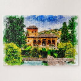 Quebra-cabeça Palacio del Partal, Alhambra, Granada, Espanha.