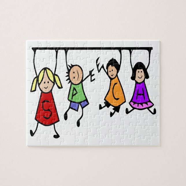 Quebra-cabeça Palavra Terapêutica De Fala Para Crianças Bonitas (Horizontal)