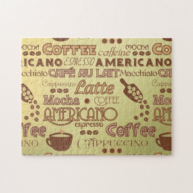 Quebra-cabeça Palavras do café (Horizontal)