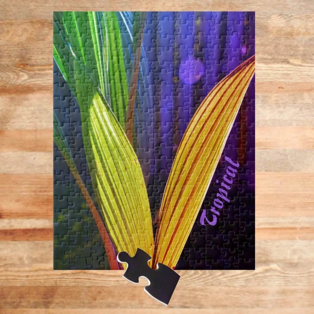 Quebra-cabeça Palavras tropicais brilhantes do arco-íris (Criador carregado)