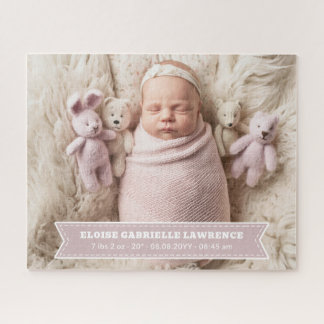 Quebra-cabeça Pale Dusty Pink Newborn Baby Girl Photo