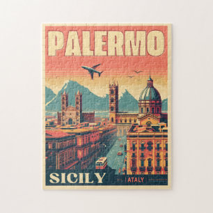 Quebra-cabeça Palermo sicily italian vintage souvenir presentes