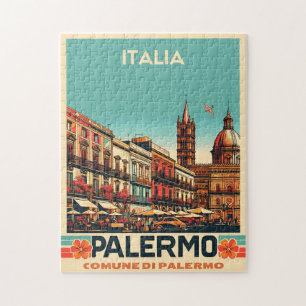 Quebra-cabeça Palermo sicily italian vintage souvenir presentes