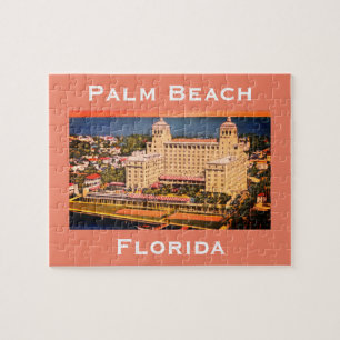 Quebra-cabeça Palm Beach, Florida - Vintage Skyline Photo