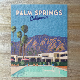 Quebra-cabeça Palm Primaveras California Piscina Hotel Trees Ret