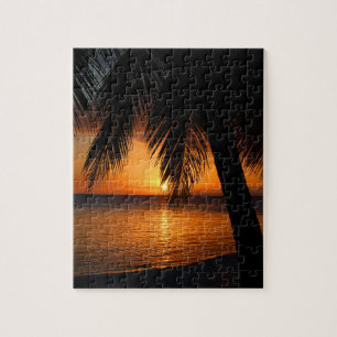 Quebra-cabeça Palm Tree e Beach tropicais no Sunset