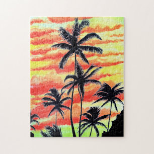 Quebra-cabeça Palmas de Coco Sunset Havaiano