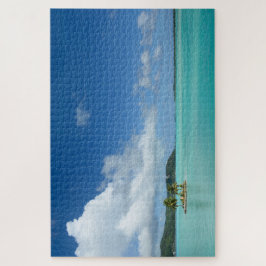 Quebra-cabeça Palmeira em uma ilha pequena na lagoa de Bora Bora