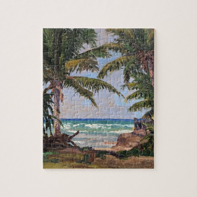Quebra-cabeça Palmeiras Tropicais de Havaí Vintage (Vertical)
