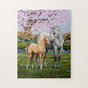 Quebra-cabeça Palomino Foal e Cavalo de Cinza