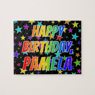 Quebra-cabeça "PAMELA" Primeiro Nome, Diversão "FELIZ ANIVERSÁRI