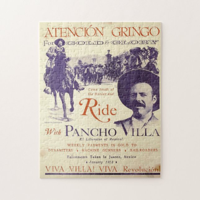 Quebra-cabeça Pancho Villa 🔥 General mexicano Herói (Vertical)