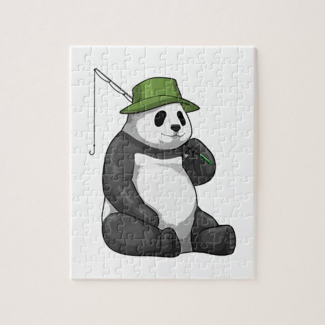 Quebra-cabeça Panda a pescar com cana de pesca (Vertical)