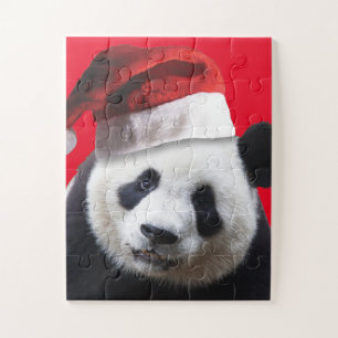 Quebra-cabeça Panda Bear Santa Claus