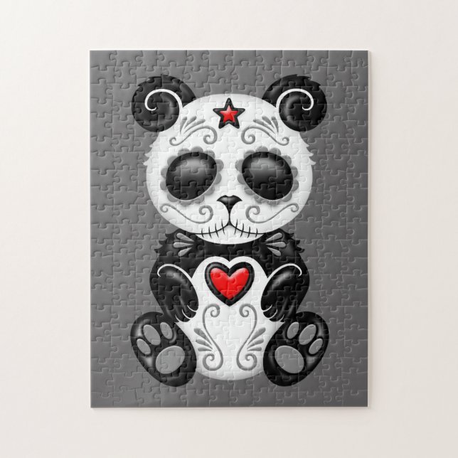 Quebra-cabeça Panda cinzenta do açúcar do zombi (Vertical)